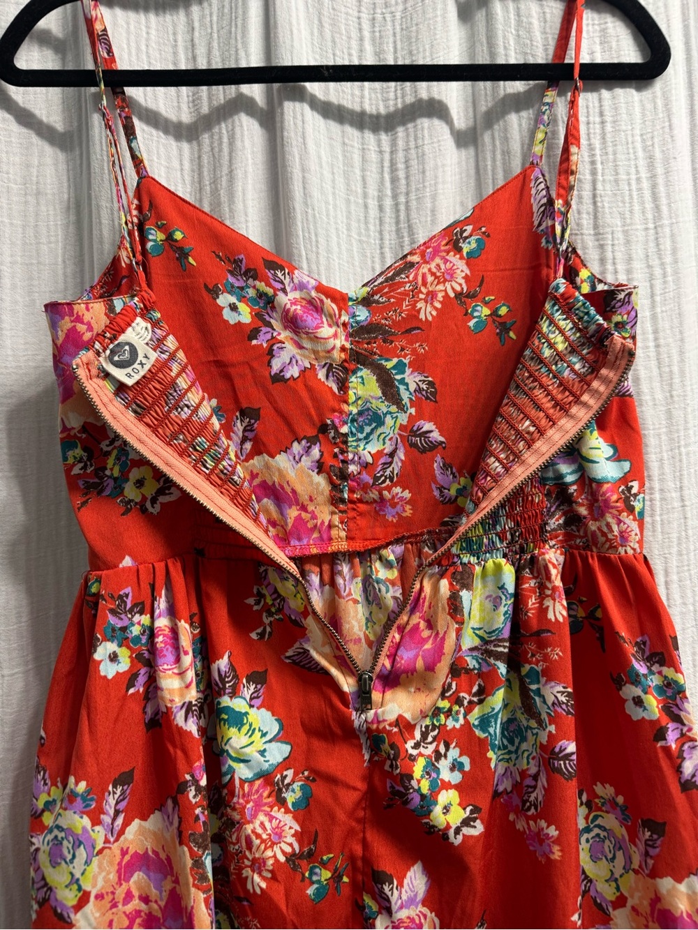 Roxy Red Floral Ruched Sundress - Picture 6 of 6